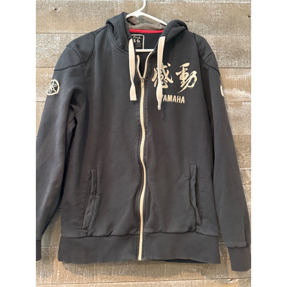 Yamaha Kando Zip Up Hoodie Mens XL Charcoal Grey